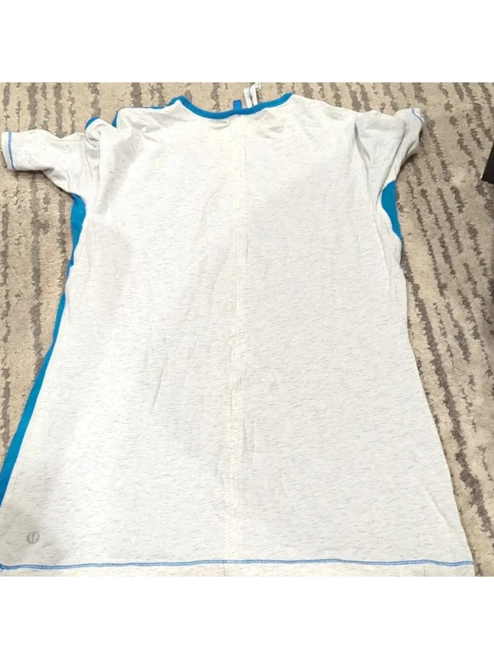 Lululemon Devotion Short Sleeve Tee Beaming Blue / Heathered Polar Cream